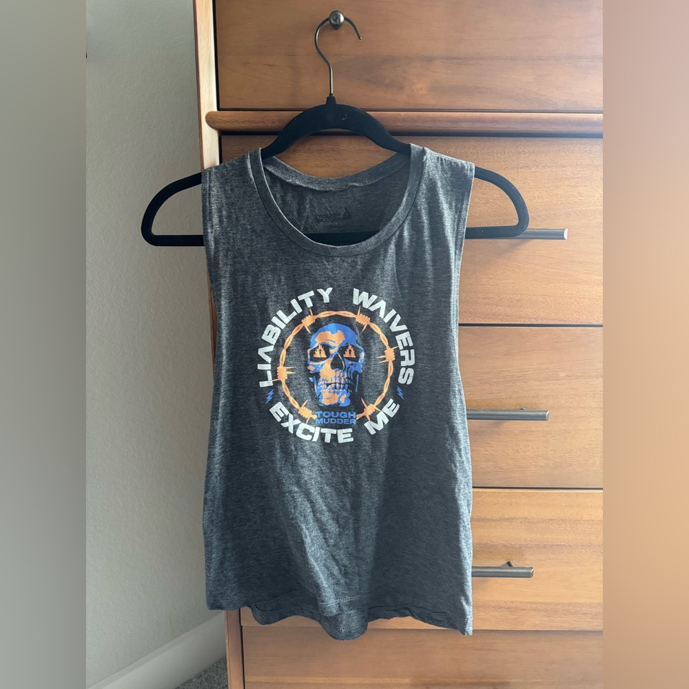 Gray Graphic Tank Top